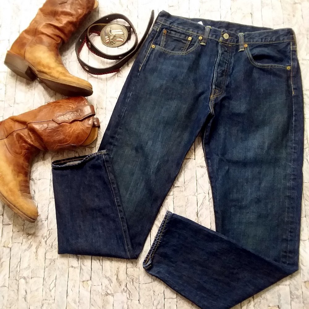 Levi's 501 CT Button Fly Dark Denim Jeans